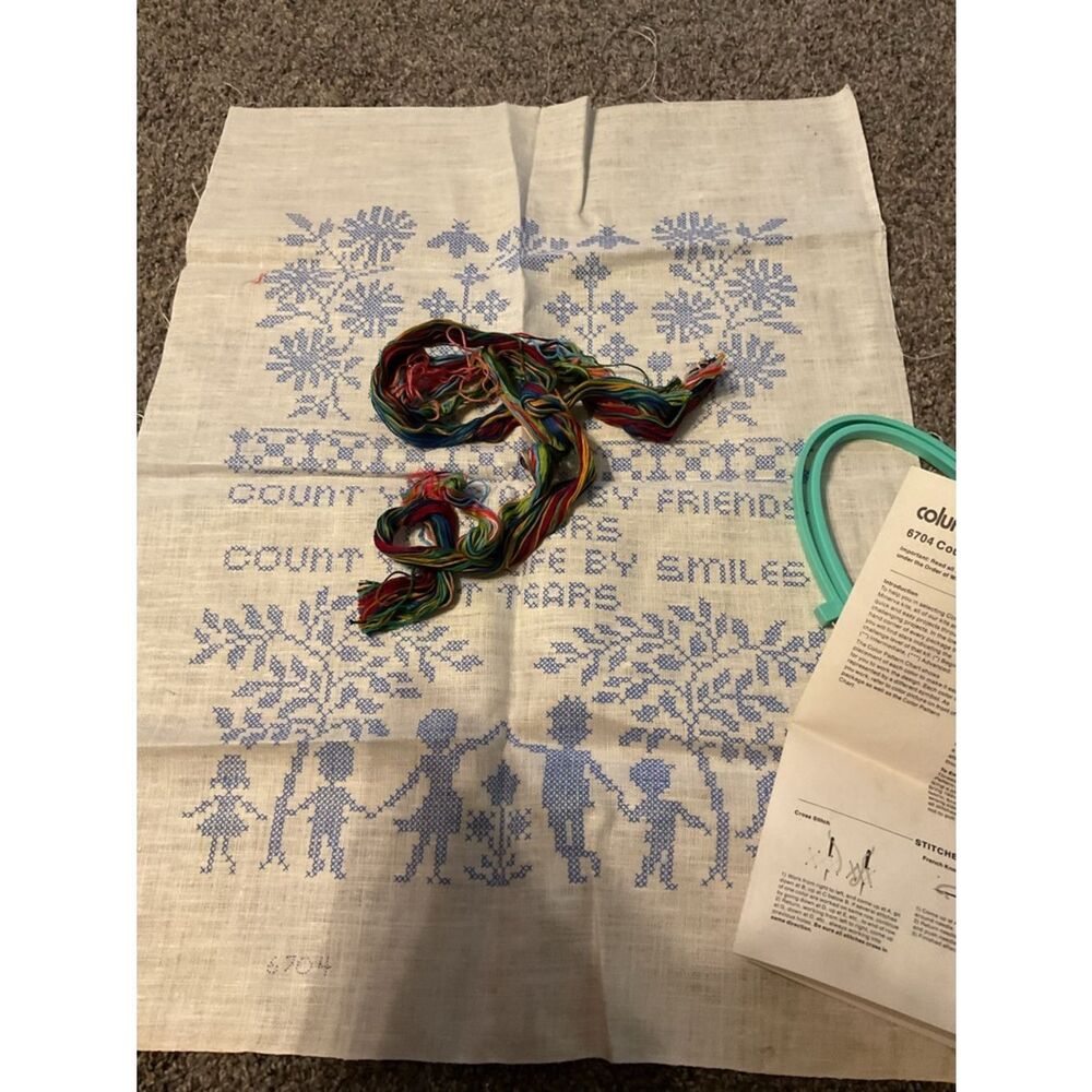 Count Your Age Sampler Stamped Cross Stitch - No packaging